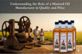 Mustard oil production with traditional press machine and bottled mustard oil displayed in field setting