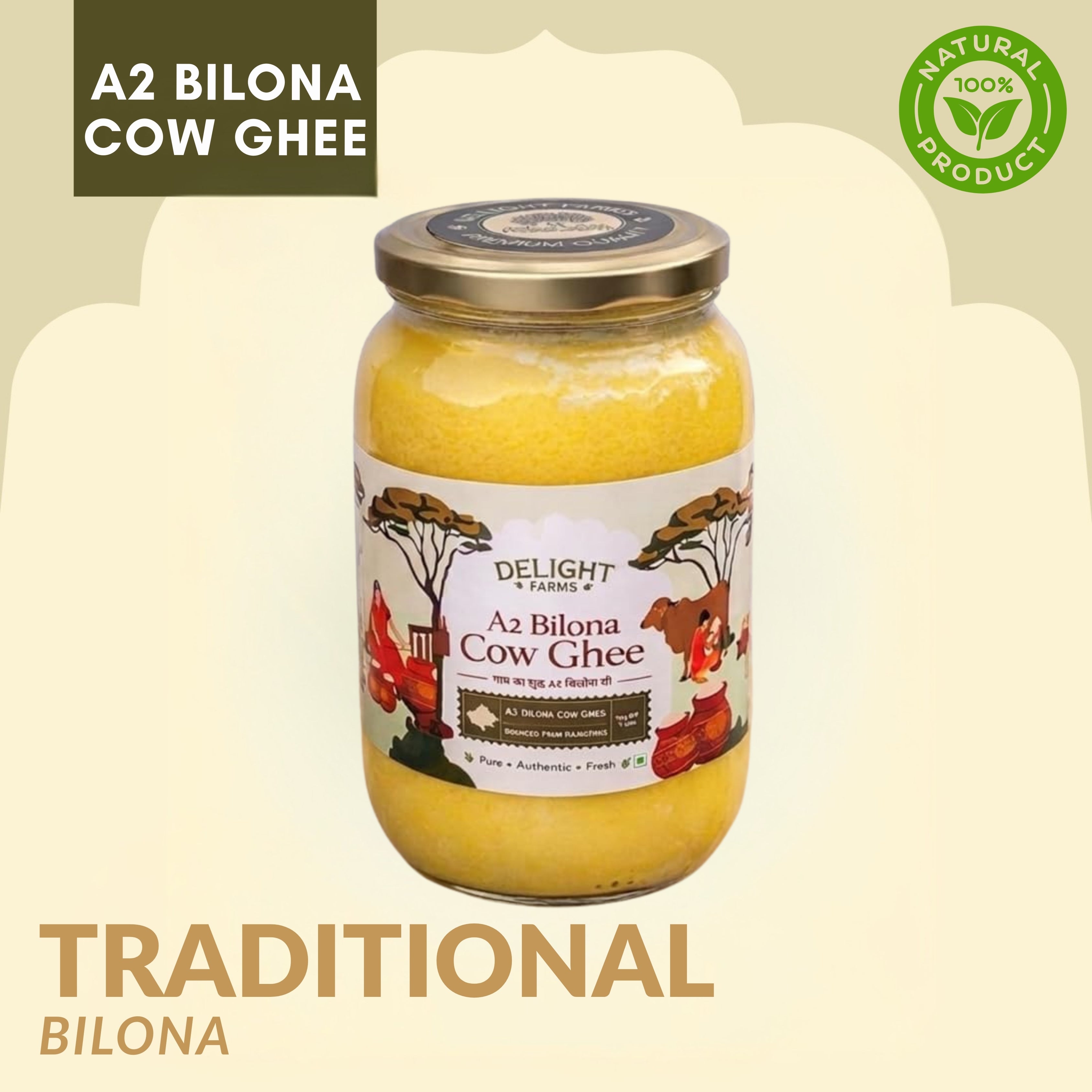 A2 Desi Cow Ghee-Traditional Bilona Cow Ghee | Pure Organic Ghee Main image